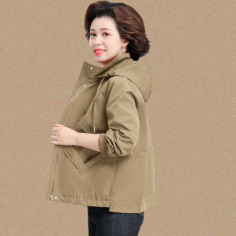 中老年妈妈秋装外套2025新款时尚大码贵夫人短款风衣女春秋夹克|undefined