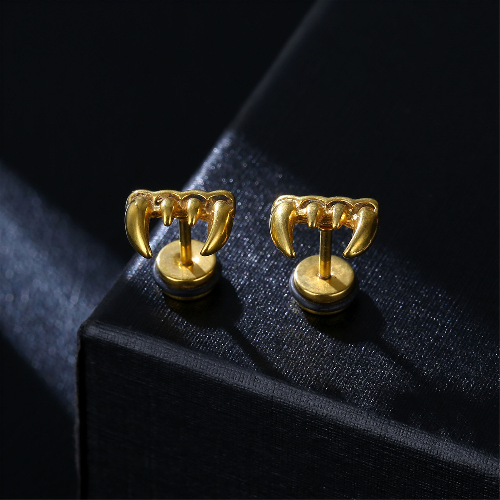 Punk Bat Stainless Steel Plating Earrings 1 Pair