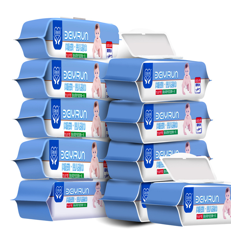 Toallitas húmedas para manos y boca de bebé, paquete grande de 80 unidades, toallitas faciales, toallitas húmedas para bebés, toallitas de limpieza para niños, producción de fábrica de alta calidad.
