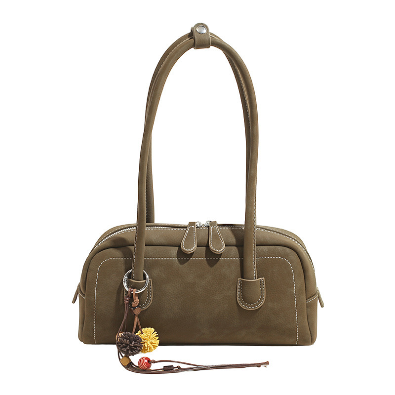Bolso de peluche retro de Boston bolso de mujer 2025 nuevo estilo de transporte universal bolso de hombro de brazo bolso de moda