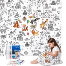 跨境新款DIY Coloring Blanket with Markers带记号笔的填色毛毯