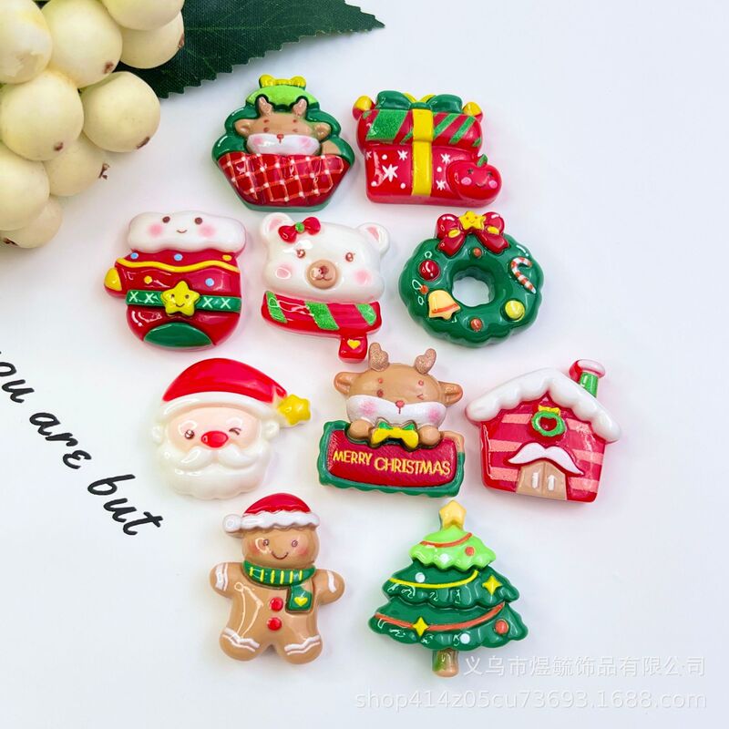 Cartoon Glossy Christmas Series Snowman Reindeer DIY Cream Glue Resin Accessories Phone Case Stickers Hair Accessories Hairpins Cartoon Glossy Christmas Series Snowman Reindeer DIY Cream Glue Resin Accessories Phone Case Stickers Hair Accessories Hairpins