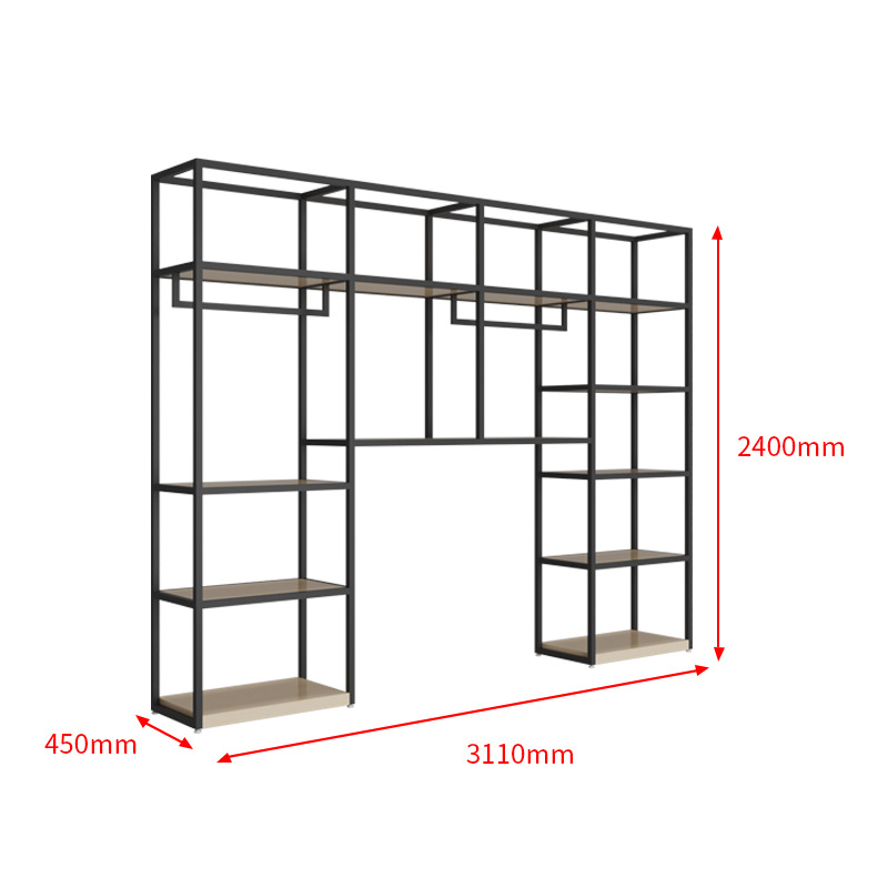 Estante de hierro montado en la pared estante de múltiples capas estante de exhibición de lujo ligero sala de exposiciones producto muestra de tela tienda de textiles para el hogar estante de exhibición