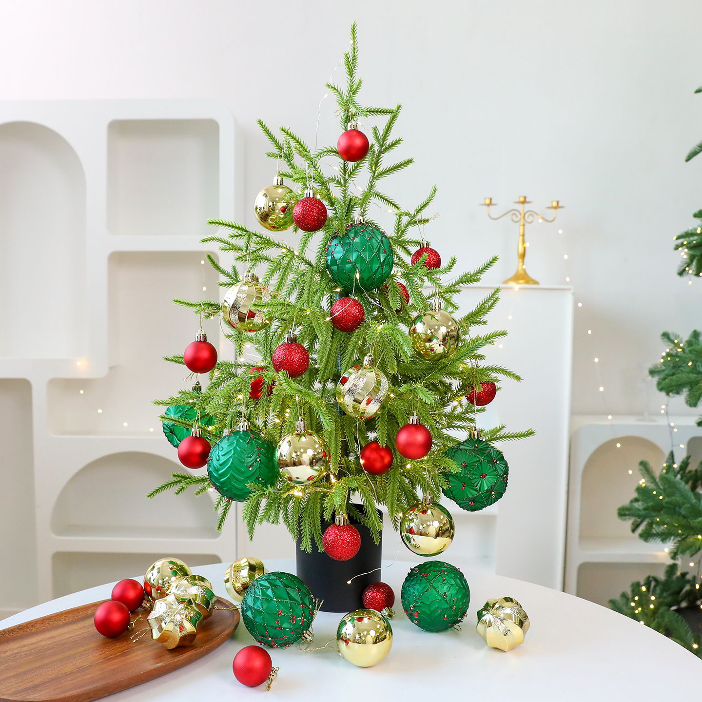 Shengyuan nueva caja de bola de Navidad galvanizada 36pcs decoración de árbol de Navidad ventana decoración de personalidad