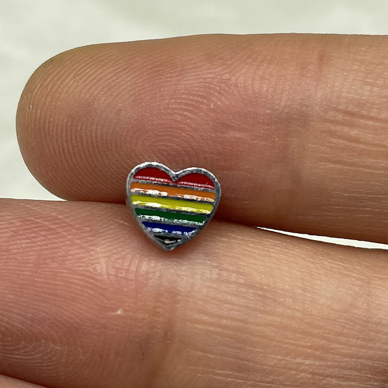 Simple Style Heart Shape Titanium Steel Plating Tongue Nail 1 Piece