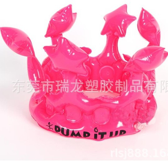 电压工厂来图打样做货PVC充气皇冠 吹气皇冠帽子  充气玩具礼品