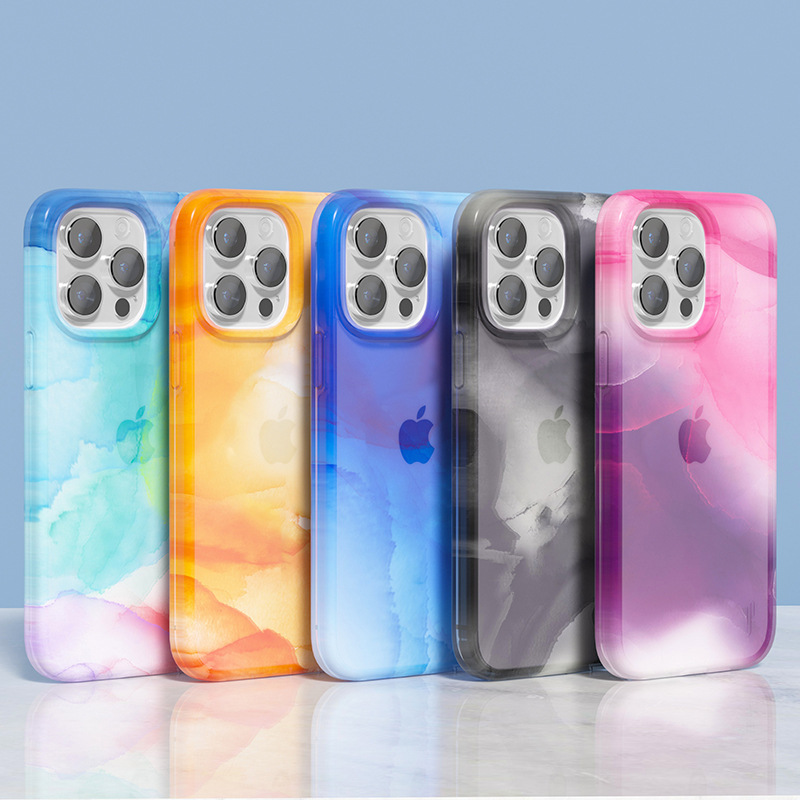 iPhone 14 iMD otterBox watercolor skin feeling mobile phone case for Apple 14 Pro water sticker anti-drop case