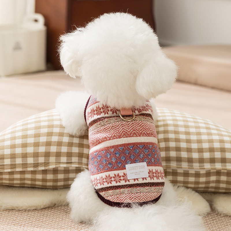 【10% off先行販売】秋冬新作フェアアイルスノーフレークベスト暖かい猫犬ペット服小中型|undefined