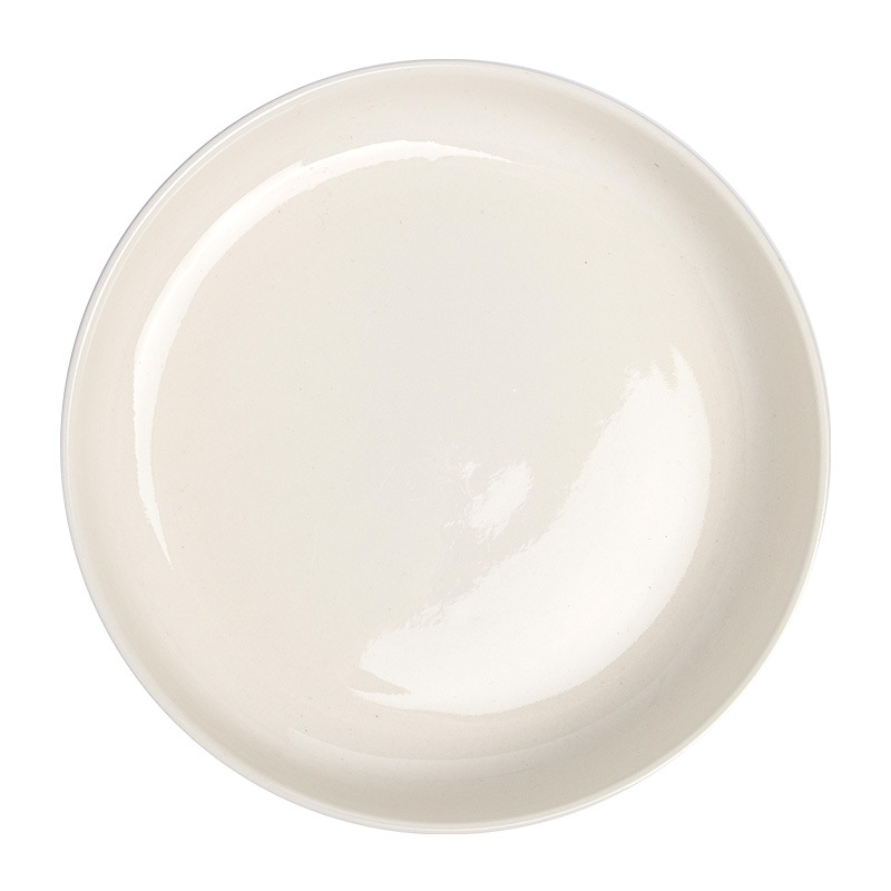 Platos de cerámica de color sólido minimalistas, platos de platos redondos de estilo retro, platos prácticos de ensalada de pasta de comida occidental