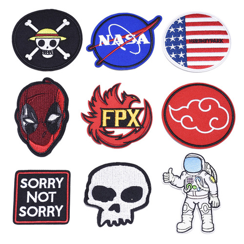 Manufacturer supplies letter patches, computer embroidered seals, cloth patches, clothing accessories, bag accessories, cloth labels, cross-border patches