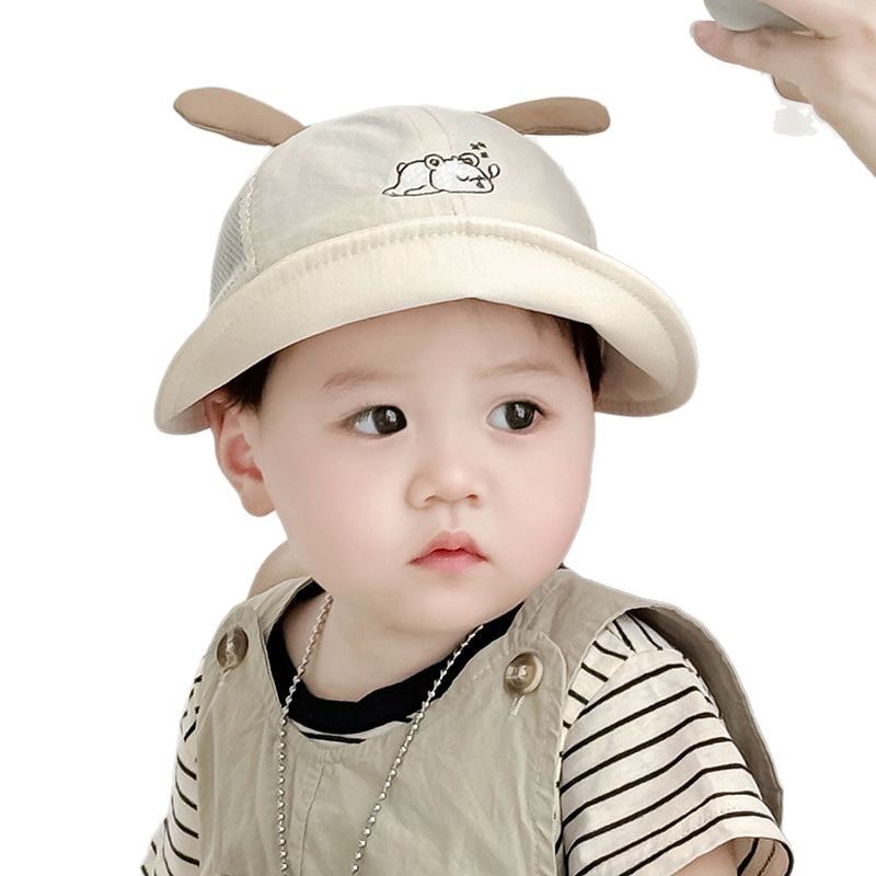 Sombrero de bebé Sombrero para el sol de verano Sombrero de red para niños y niñas Sombrero transpirable de aleros grandes Sombrero de pescador delgado