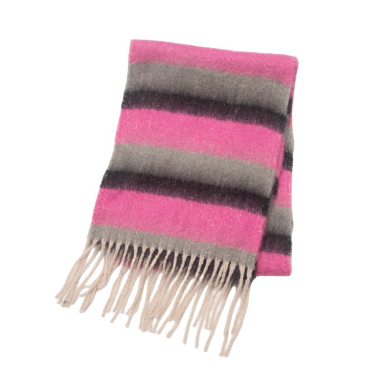770g Weight Scarf Classification Daily Occasion Polyester Material Stripe Pattern Autumn&Winter Season Women's Gender Tassel Design Casual, Simple Style Style Women's Casual Simple Style Stripe Polyester Tassel Scarf 7