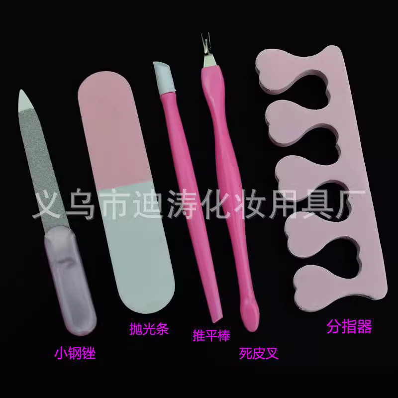 En stock * 5 unidades traje de manicura Lima uñas halagador palo piel muerta tenedor pulido tira regalo