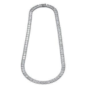 Square 925 Silver Tennis Hip-Hop Men's Necklace European and American Cross-Border Popular Douyin Live Broadcast Spot Factory Direct Sales