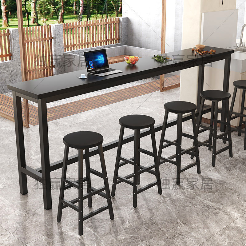 Bar Table Home Wall-Mounted High Table Milk Tea Shop Table and Chair Combination Long Narrow Coffee Table Balcony Living Room Bar Table