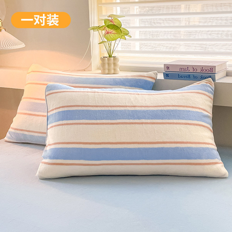 Funda de almohada de terciopelo de leche de invierno, un par de fundas de almohada de terciopelo de coral grueso, una sola funda de revestimiento de núcleo de almohada para niños 48x74 2