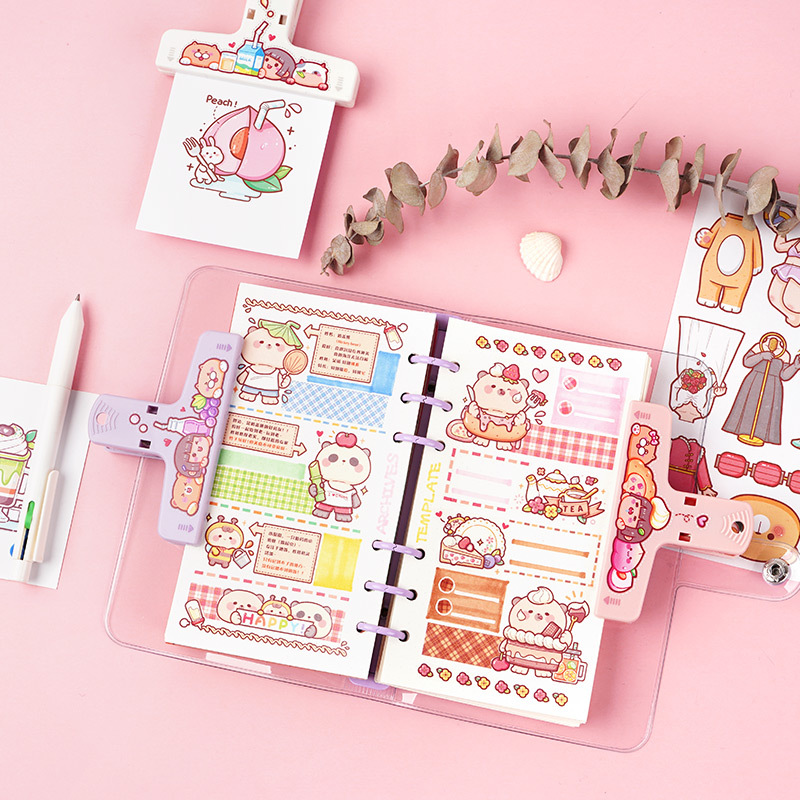Small mochi pocket book clip stationery tool powerful creative document bill book clip large clip holder butterfly clip