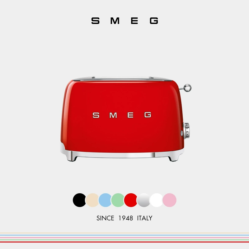 Smeg TSF01 Italian Retro Toaster, Two-Slice Toaster, Stainless Steel