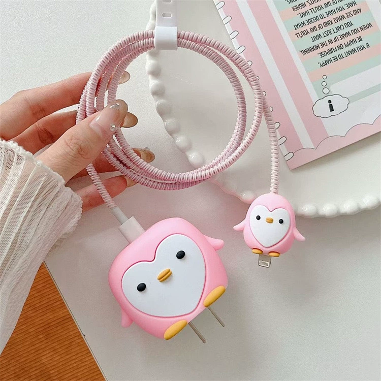 Apple, cartoon charger, protective case, 20W