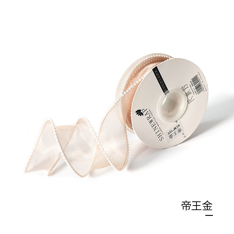 Cinta de embalaje para flores con perlas bilaterales, para regalos y ramos, fábrica al por mayor