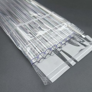 Qiao Xin Factory Direct Sales Tritan Transparent Straw 8 Tubes 2 Brush Color Box Packaging Petg Transparent Straw with Brush