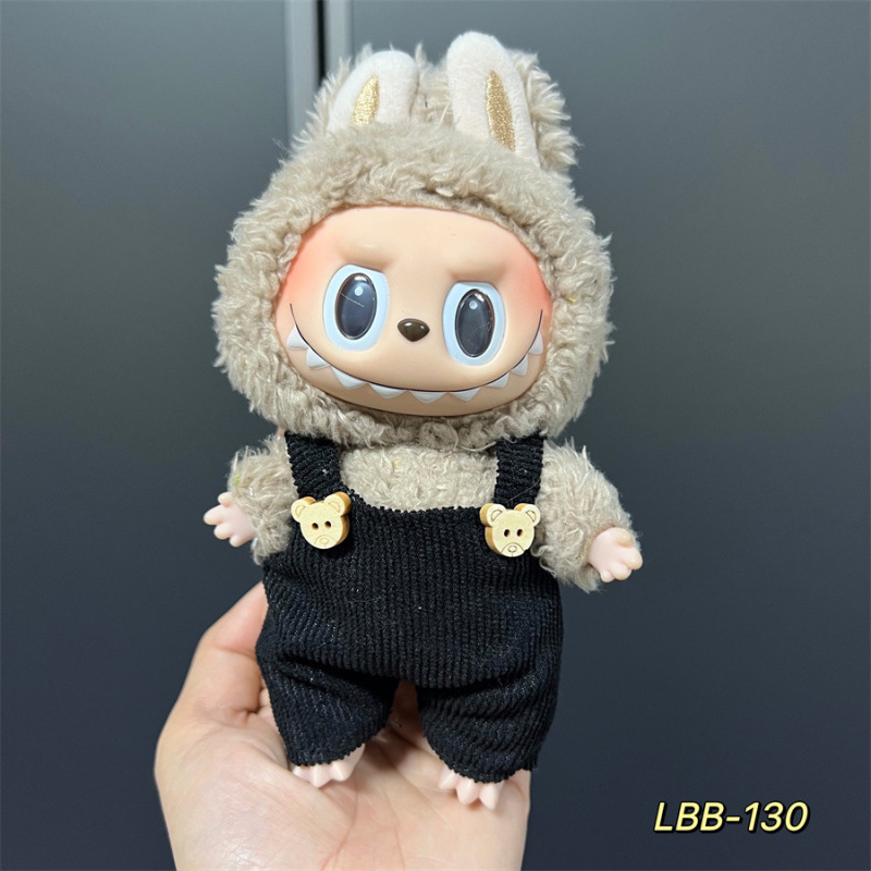 Labubu 着用可能なベビー服ビニールラブブ 17 センチメートル人形かわいいドレスアップカジュアルスーツスカートぬいぐるみ服|undefined