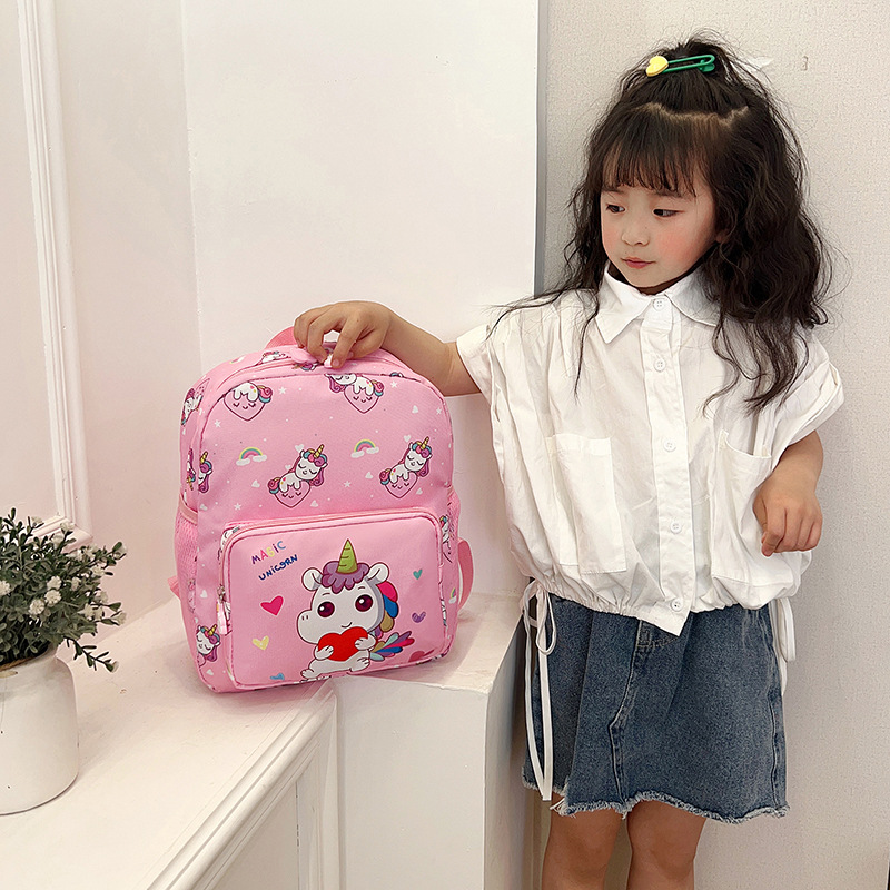 Nuevo comercio exterior de dibujos animados kindergarten mochila lindo alivio de carga mochila de protección de la columna vertebral niñas mochila de gran capacidad para niños