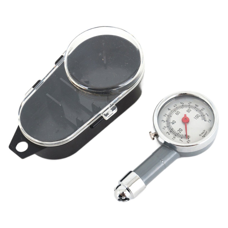 High-precision tire pressure gauge tire pressure monitoring metal automobile tire tire pressure gauge automobile mechanical tire pressure gauge with plastic box