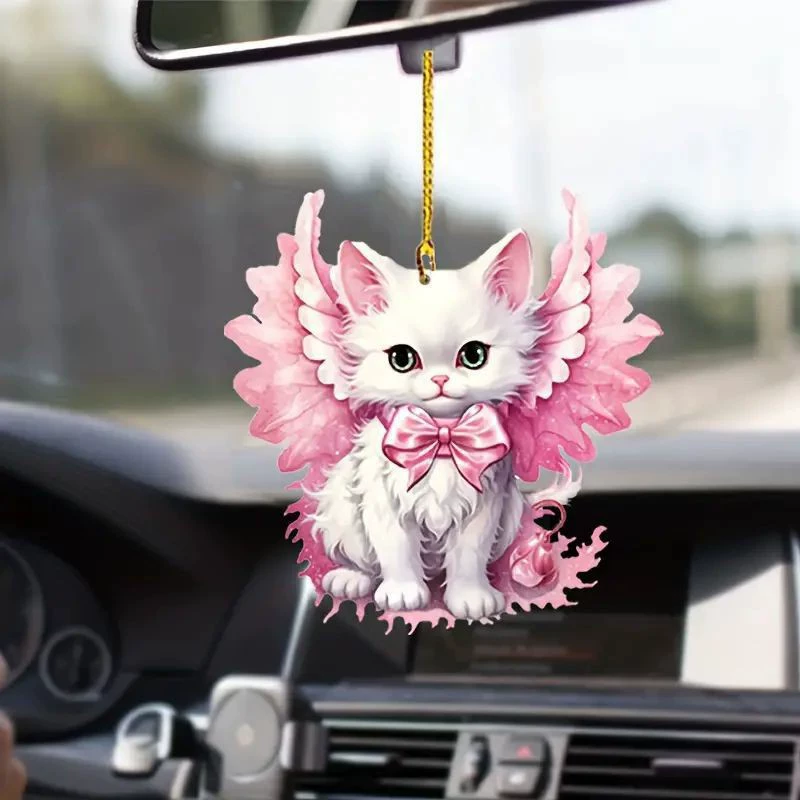 Элегантный милый котенок подвеска трансграничная новая акрилная плоская автомобильная подвеска для дома праздник рюкзак подвеска