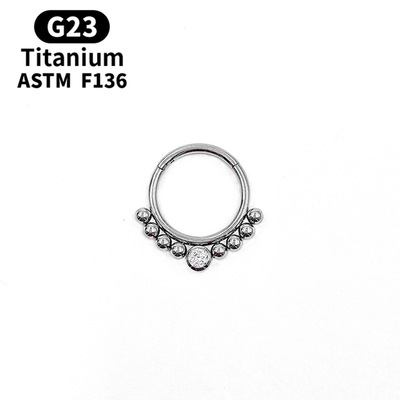 F136植入级人体穿刺饰品3A锆石耳环G23钛合金材质时尚鼻环耳圈|ms