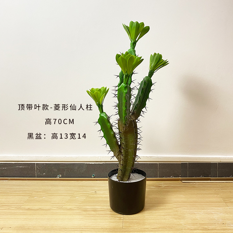 Simulación nórdica Planta verde Pilar de hadas Cactus grande piso interior sala de estar ropa tienda decoración de ventana