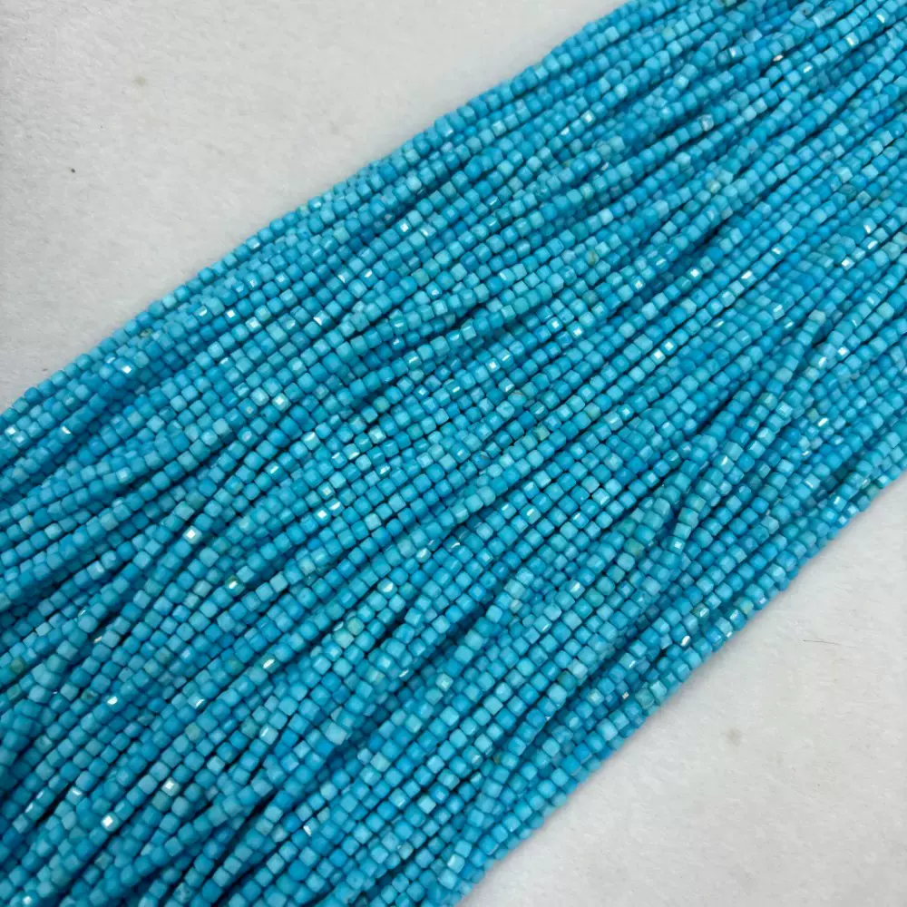 2mm绿松石方糖方块菱镁矿散珠迷你锁骨链项链手链DIY串珠配饰材料