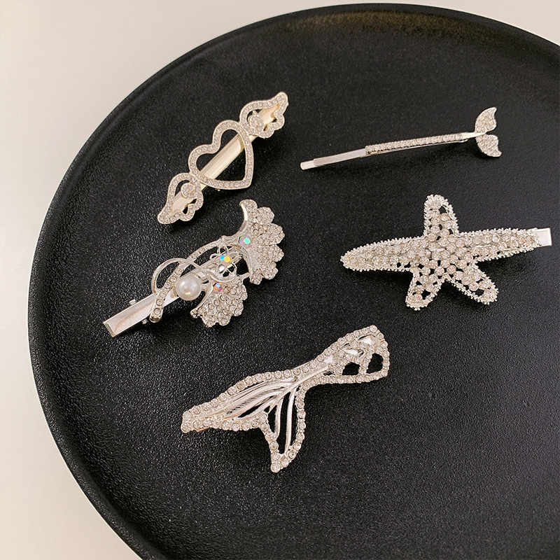 Korean Version Girl Hair Clip Heart Star Side Clip Hair Pin Eyebrow One Piece Clip Set of Five