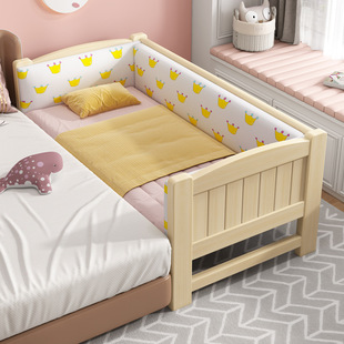 Children's Bed Boy Girl Princess Bed Widened Splicing Crib Splicing Large Bed Solid Wood Small Bedside Bed Splicing Bed