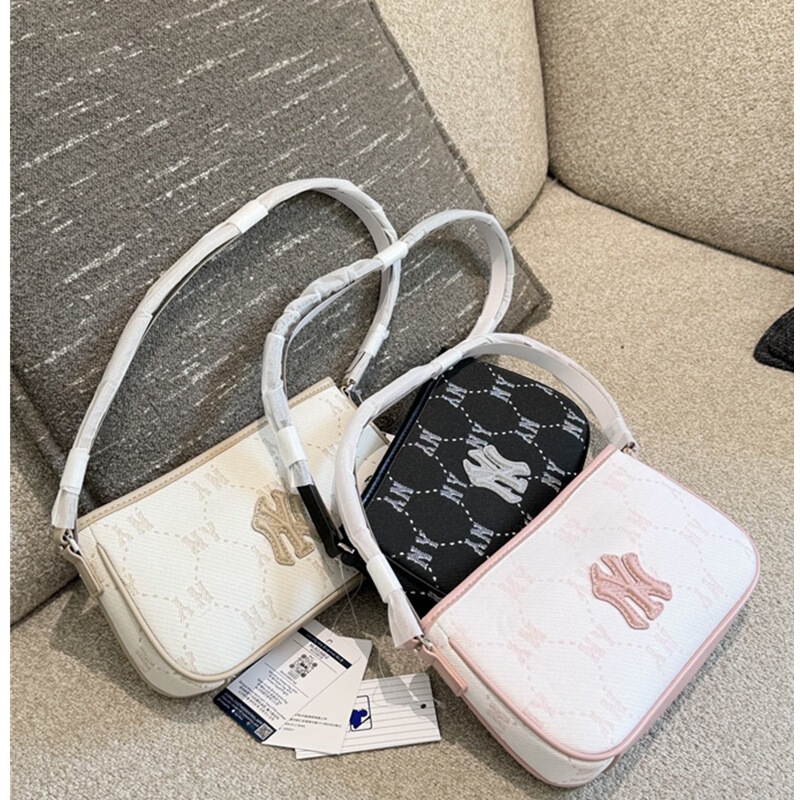 Mlb Vintage Underarm Bag 26 New Model Ny Retro Full Logo Simple Shoulder Bag Versatile Fashion Handbag Mahjong Bag for Women
