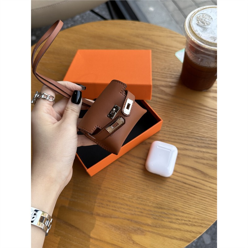 Handmade Original Kelly Mini Headphone Bag Pendant Bluetooth Headphone Protective Cover Leather Bag Pendant for Women