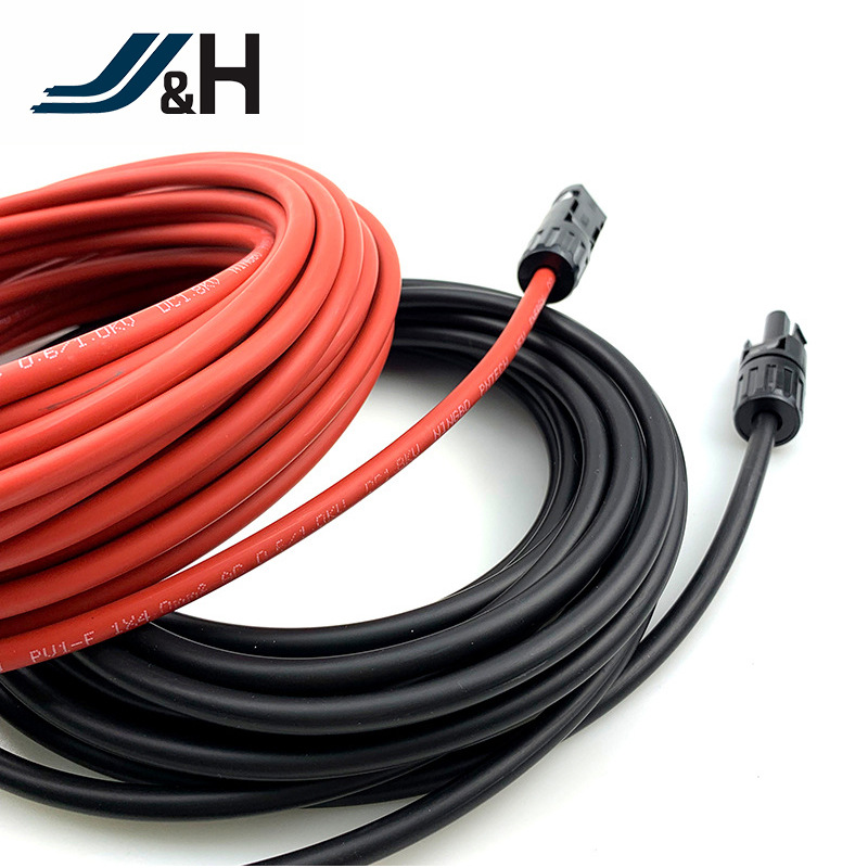 太阳能电池板连接线单头MC4光伏连接器跳线太阳能光伏电缆延长线1