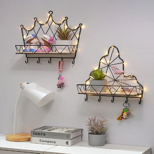 Punch-free entrance key hook wall decoration doorway wall hanging bedroom wall coat and hat hanging rack wrought iron storage rack