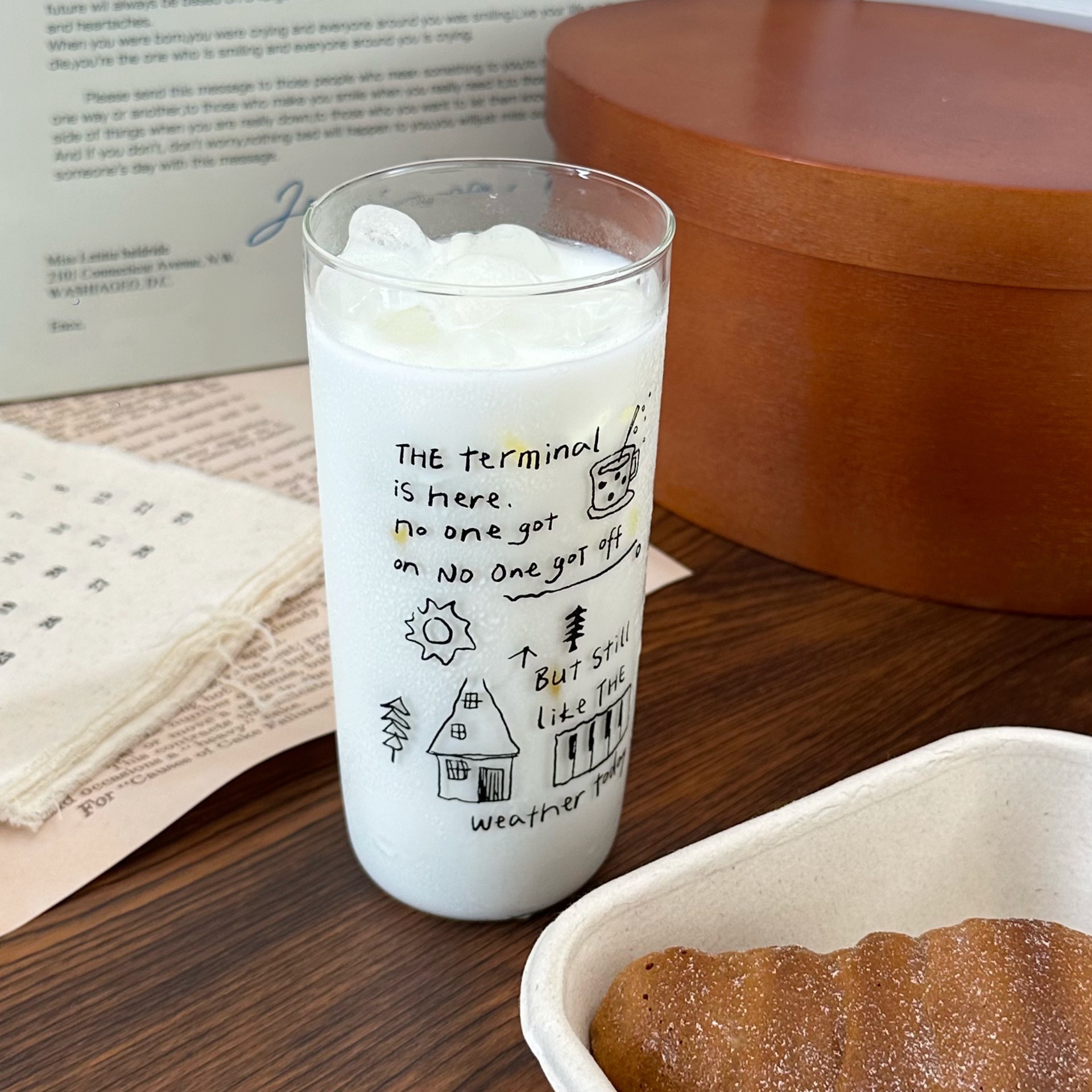 Retro Linien Graffiti Kaffeetasse Aus Glas Hitzebeständig_voghion.com