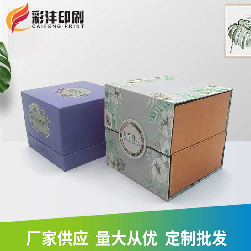 硬纸板天地盖包装礼品盒 节日化妆品护肤礼品盒收纳饰品盒子批发