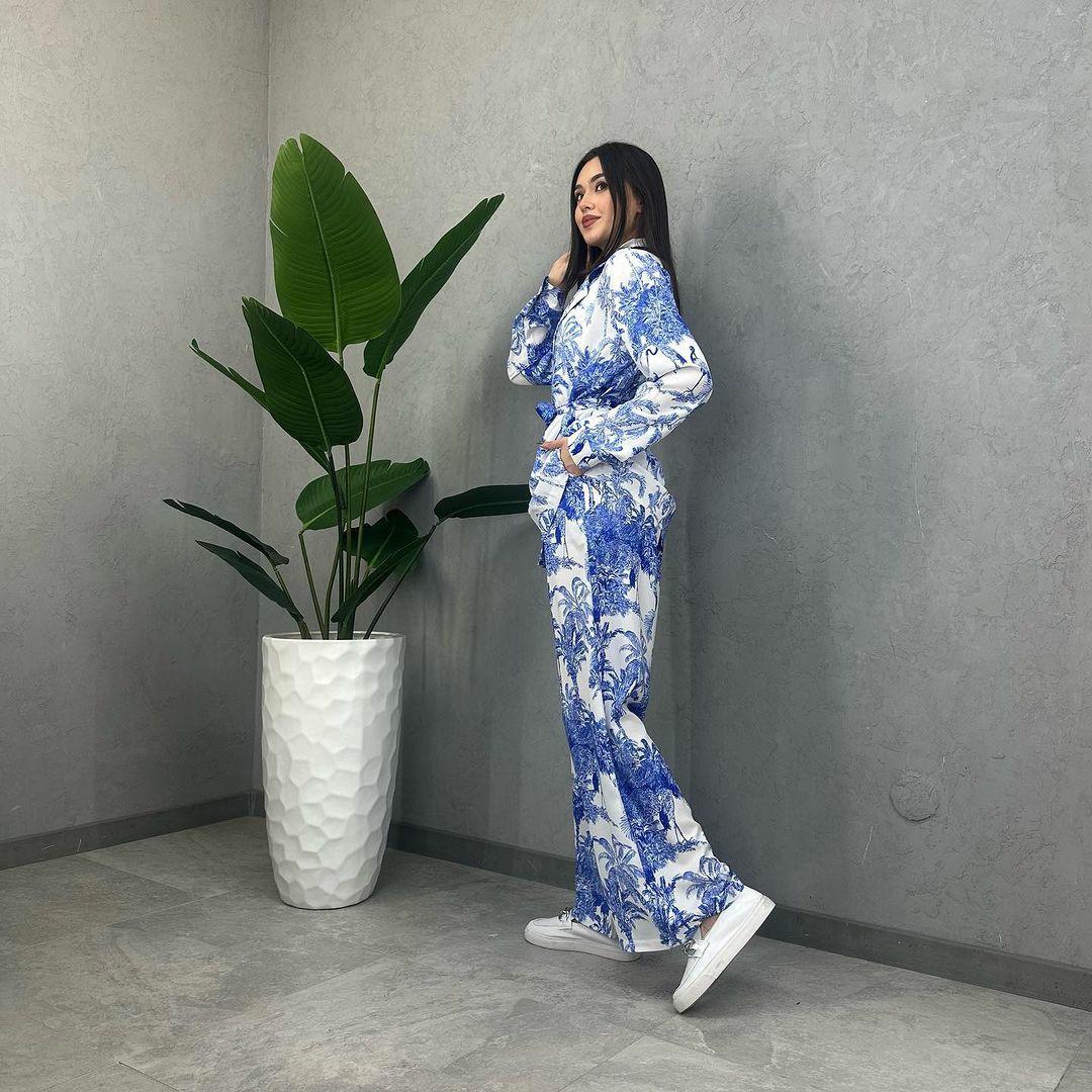 Holiday Daily Women's Vacation Plant Polyester Printing Pants Sets Pants Sets display picture 12