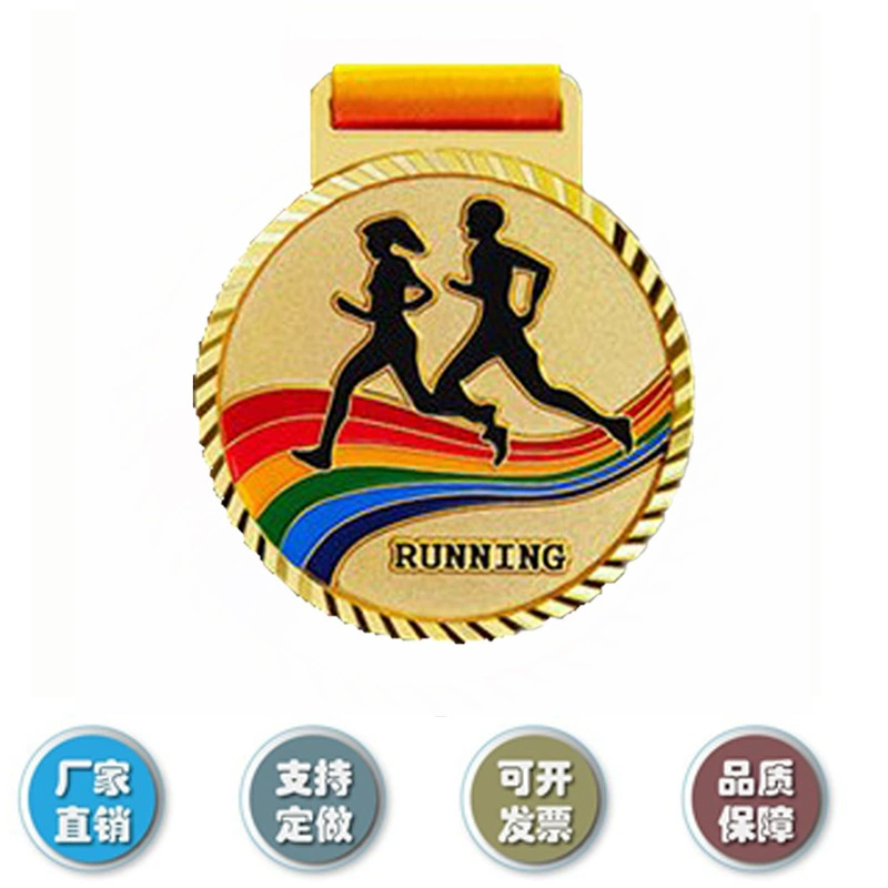 Металлическая медаль Изготовление двойных игр для бега Детский сад Дети Перечислены Золотая, серебряная и бронзовая медаль для бега