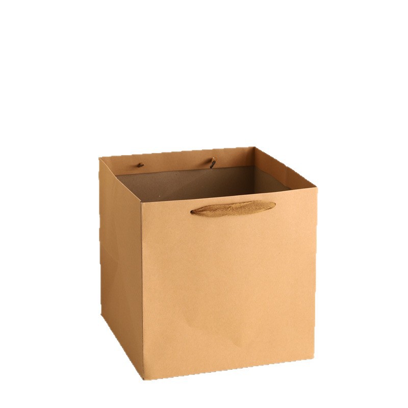 Bolsas de papel kraft espesa bolsa de mano bolsa de papel bolsa de flores al por mayor bolsa de regalo cuadrada