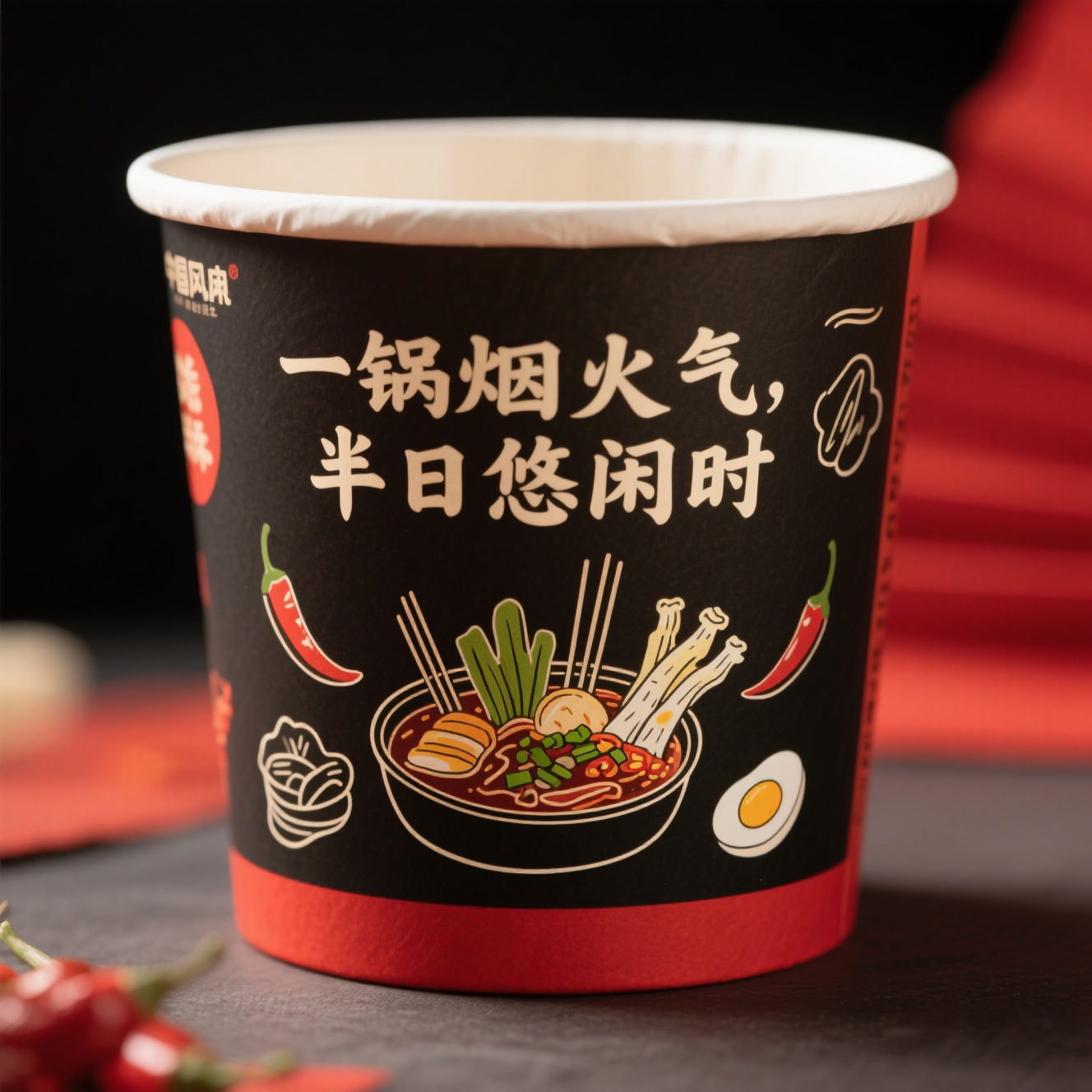 一次性纸碗火锅店专用蘸料打包碗外卖野餐加厚圆形餐盒定制印logo