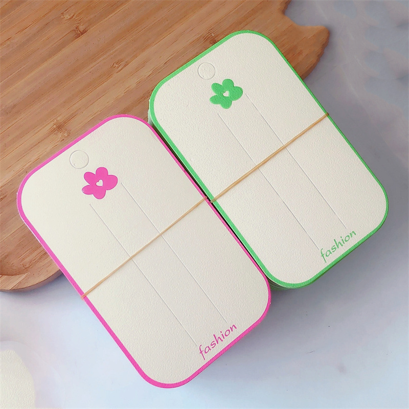 8.5*14发饰卡纸 成人儿童发饰品纸卡 花朵长条发夹卡片饰品包装袋