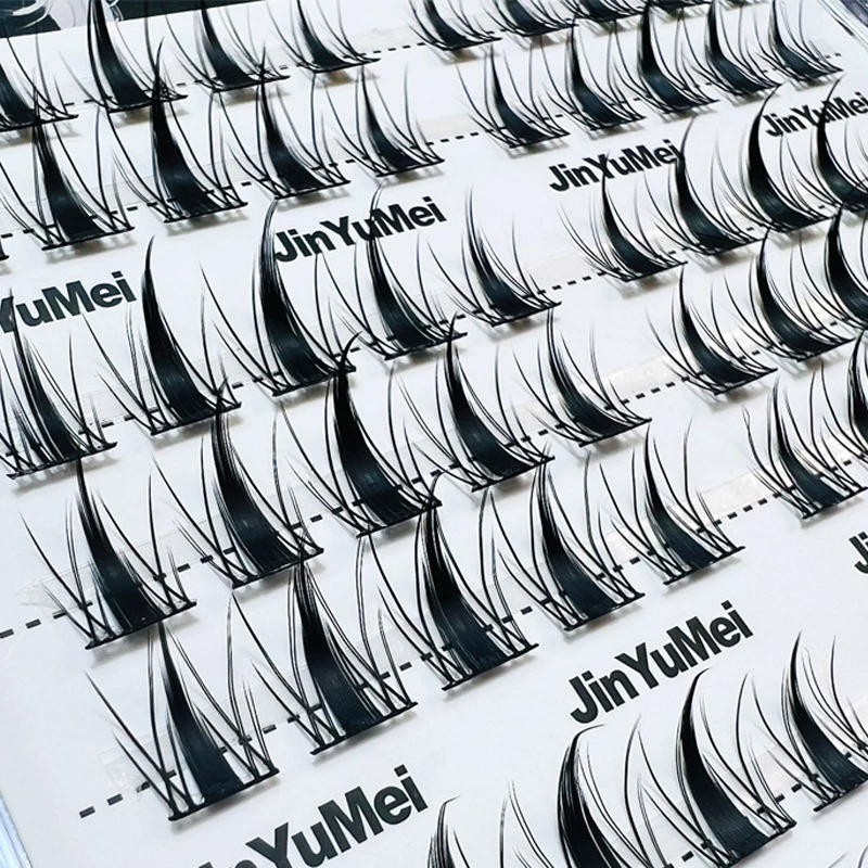 Искусственные ресницы Cluster False Eyelashes (Jin Yu Mei) 8 рядов, 80 шт, естественные, милый кролик-декор, новичкам
