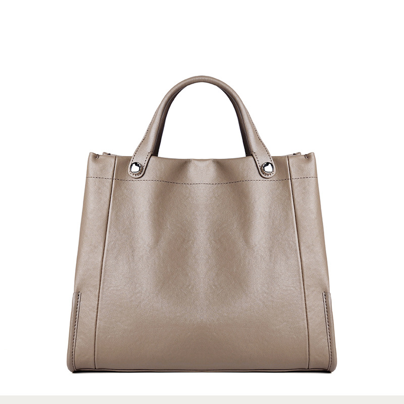 Top Grain Cowhide New Genuine Leather Women's Bag French Fashion Trendy Tote Shoulder Bag Large Capacity Crossbody Handbag - Thumbnail 8