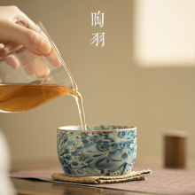 5Z4C汝窑金万花主人杯茶杯品茗杯单个陶瓷个人功夫茶具茶