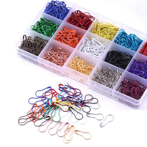 15-grid gourd-shaped pin box, colored, thickened, rust-proof, safe clothing tags, hanging cords, pins, factory wholesale