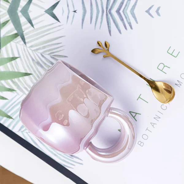 ins style gradient thread ceramic cup high-looking Macaron cream style mug internet celebrity Office water Cup